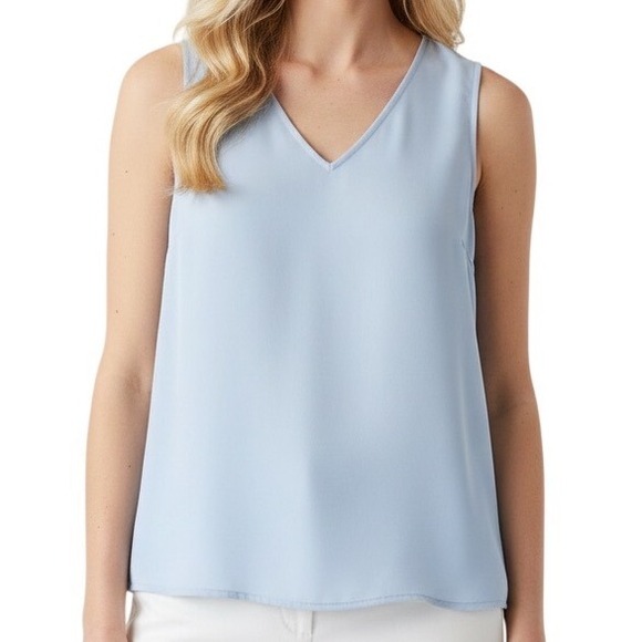 Nordstrom Tops - Nordstrom Sleeveless V Neck Light Blue Tank Top Blouse Women's Size S